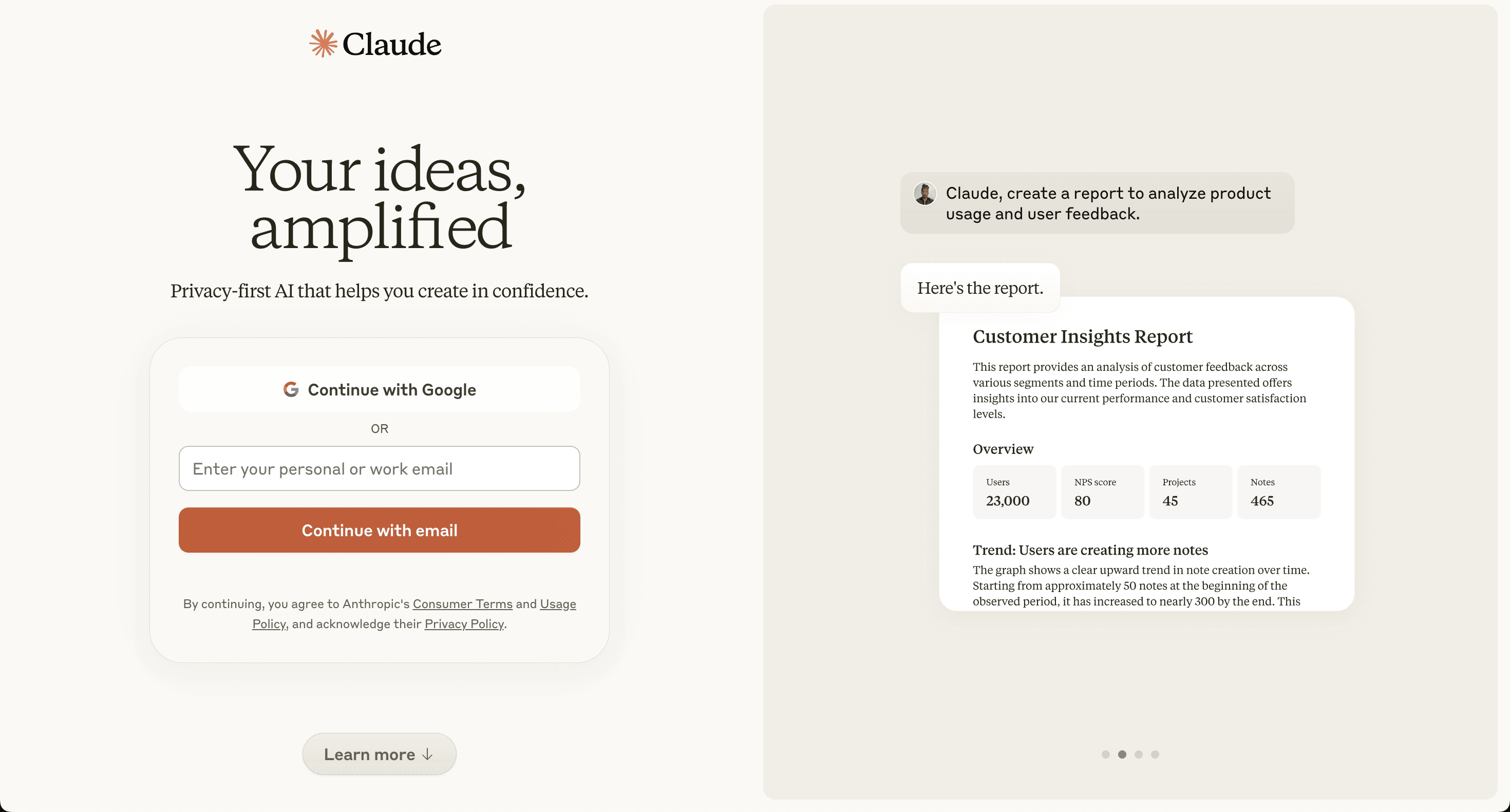 Claude.ai interface